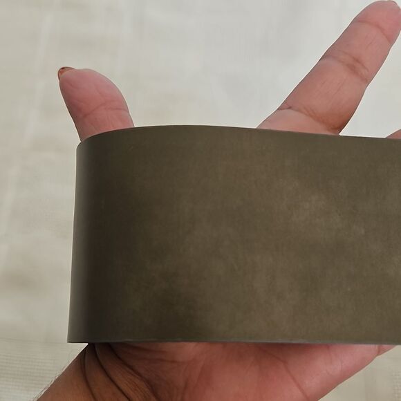 Olsen Europe Vintage Leather Buckle Belt 4 Army Green - Picture 11 of 16